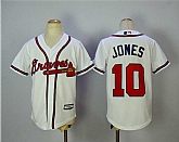 Youth Atlanta Braves #10 Chipper Jones White New Cool Base Stitched Jerseys,baseball caps,new era cap wholesale,wholesale hats