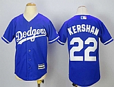 Youth Los Angeles Dodgers #22 Clayton Kershaw Blue New Cool Base Stitched Jerseys,baseball caps,new era cap wholesale,wholesale hats