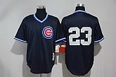 Chicago Cubs #23 Ryne Sandberg Navy Blue Mitchell And Ness Throwback Pullover Stitched MLB Jerseys,baseball caps,new era cap wholesale,wholesale hats