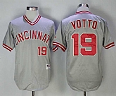 Cincinnati Reds #19 Joey Votto Gray Throwback Stitched MLB Jerseys,baseball caps,new era cap wholesale,wholesale hats