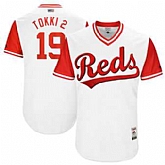 Cincinnati Reds #19 Joey Votto Tokki 2 Majestic White 2017 Players Weekend Jersey JiaSu,baseball caps,new era cap wholesale,wholesale hats