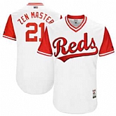 Cincinnati Reds #21 Michael Lorenzen Zen Master Majestic White 2017 Players Weekend Jersey JiaSu,baseball caps,new era cap wholesale,wholesale hats