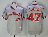 Cincinnati Reds #47 Johnny Cueto Gray Throwback Stitched MLB Jerseys,baseball caps,new era cap wholesale,wholesale hats