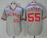 Cincinnati Reds #55 Mat Latos Gray Throwback Stitched MLB Jerseys,baseball caps,new era cap wholesale,wholesale hats