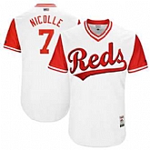 Cincinnati Reds #7 Eugenio Suarez Nicolle Majestic White 2017 Players Weekend Jersey JiaSu,baseball caps,new era cap wholesale,wholesale hats