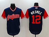 Cleveland Indians #12 Francisco Lindor Mr. Smile Majestic Navy Players Weekend Mlb Jerseys,baseball caps,new era cap wholesale,wholesale hats