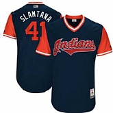 Cleveland Indians #41 Carlos Santana Slamtana Majestic Navy 2017 Players Weekend Jersey JiaSu,baseball caps,new era cap wholesale,wholesale hats