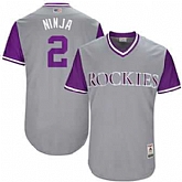 Colorado Rockies #2 Alexi Amarista Ninja Majestic Gray 2017 Players Weekend Jersey JiaSu,baseball caps,new era cap wholesale,wholesale hats