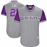 Colorado Rockies #21 Jonathan Lucroy Luc Majestic Gray 2017 Players Weekend Jersey JiaSu,baseball caps,new era cap wholesale,wholesale hats