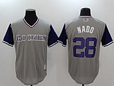 Colorado Rockies #28 Nolan Arenado Nado Gray Majestic Players Weekend Mlb Jerseys,baseball caps,new era cap wholesale,wholesale hats