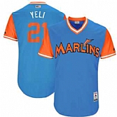 Miami Marlins #21 Christian Yelich Yeli Majestic Blue 2017 Players Weekend Jersey JiaSu,baseball caps,new era cap wholesale,wholesale hats