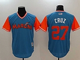 Miami Marlins #27 Giancarlo Stanton Cruz Majestic Blue Players Weekend Mlb Jerseys,baseball caps,new era cap wholesale,wholesale hats