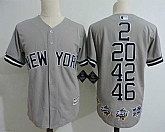 New York Yankees 4 World Series Patch Gray New Cool Base Stitched Jerseys,baseball caps,new era cap wholesale,wholesale hats