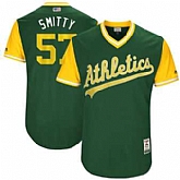 Oakland Athletics #57 Josh Smith Smitty Majestic Green 2017 Players Weekend Jersey JiaSu,baseball caps,new era cap wholesale,wholesale hats