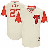 Philadelphia Phillies #27 Aaron Nola Nola Majestic Tan 2017 Players Weekend Jersey JiaSu,baseball caps,new era cap wholesale,wholesale hats