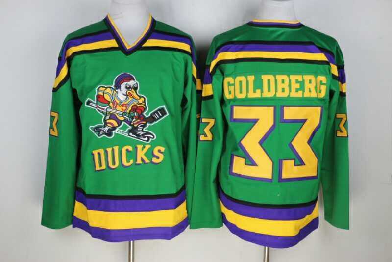 Anaheim Ducks #33 Goldberg Green-Yellow CCM Throwback Jerseys