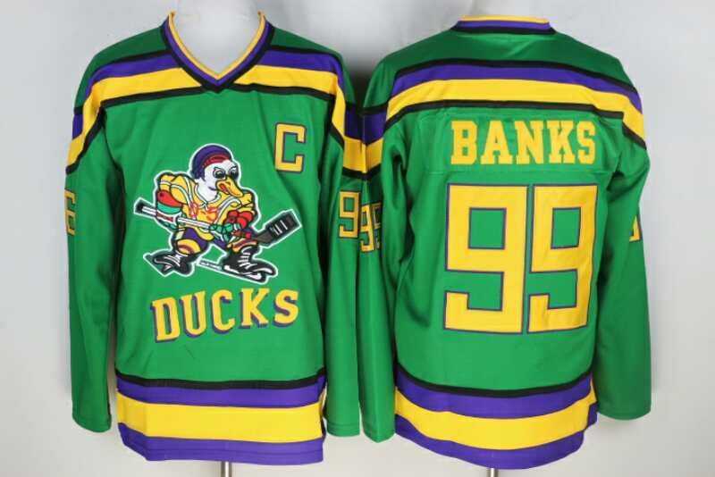 Anaheim Ducks #99 Banks Green-Yellow CCM Throwback Jerseys