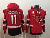 Arizona Cardinals 11 Larry Fitzgerald Red All Stitched Hooded Sweatshirt,baseball caps,new era cap wholesale,wholesale hats