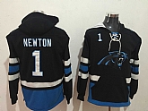 Carolina Panthers 1 Cam Newton Black All Stitched Hooded Sweatshirt,baseball caps,new era cap wholesale,wholesale hats