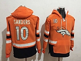 Denver Broncos 10 Emmanuel Sanders Orange All Stitched Hooded Sweatshirt,baseball caps,new era cap wholesale,wholesale hats