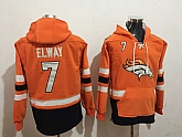 Denver Broncos 7 John Elway Orange All Stitched Hooded Sweatshirt,baseball caps,new era cap wholesale,wholesale hats