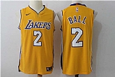 Nike Los Angeles Lakers #2 Lonzo Ball Yellow Stitched NBA Jersey,baseball caps,new era cap wholesale,wholesale hats