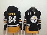 Pittsburgh Steelers 84 Antonio Brown Black All Stitched Hooded Sweatshirt,baseball caps,new era cap wholesale,wholesale hats