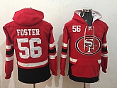 San Francisco 49ers 56 Reuben Foster Red All Stitched Hooded Sweatshirt,baseball caps,new era cap wholesale,wholesale hats