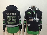 Seattle Seahawks 25 Richard Sherman Black All Stitched Hooded Sweatshirt,baseball caps,new era cap wholesale,wholesale hats