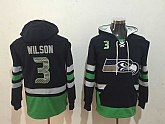Seattle Seahawks 3 Russell Wilson Black All Stitched Hooded Sweatshirt,baseball caps,new era cap wholesale,wholesale hats