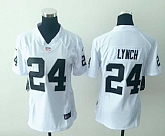 Women Nike Oakland Raiders #24 Marshawn Lynch White Team Color Game Stitched Jerseys