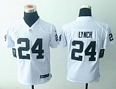 Youth Nike Oakland Raiders #24 Marshawn Lynch White Team Color Game Stitched Jerseys
