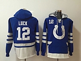 Indianapolis Colts #12 Andrew Luck Blue All Stitched Hooded Sweatshirt,baseball caps,new era cap wholesale,wholesale hats