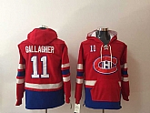 Montreal Canadiens #11 Brendan Gallagher Red All Stitched Hooded Sweatshirt,baseball caps,new era cap wholesale,wholesale hats