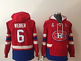 Montreal Canadiens #6 Shea Weber Red All Stitched Hooded Sweatshirt,baseball caps,new era cap wholesale,wholesale hats