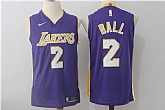 Nike Los Angeles Lakers #2 Lonzo Ball Purple Stitched NBA Jersey,baseball caps,new era cap wholesale,wholesale hats