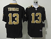 Nike New Orleans Saints #13 Micheal Thomas Black Team Color Game Stitched Jerseys,baseball caps,new era cap wholesale,wholesale hats