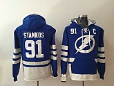 Tampa Bay Lightning #91 Steven Stamkos Blue All Stitched Hooded Sweatshirt,baseball caps,new era cap wholesale,wholesale hats