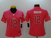 Women Limited Nike Green Bay Packers #12 Aaron Rodgers Pink Rush Fashion Stitched Jersey,baseball caps,new era cap wholesale,wholesale hats