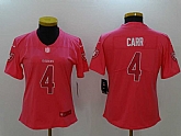 Women Limited Nike Oakland Raiders #4 Derek Carr Pink Rush Fashion Stitched Jersey,baseball caps,new era cap wholesale,wholesale hats