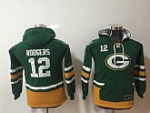 Youth Nike Green Bay Packers #12 Aaron Rodgers Green All Stitched Hooded Sweatshirt,baseball caps,new era cap wholesale,wholesale hats