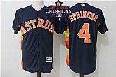 Houston Astros #4 George Springer Navy Alternate 2017 World Series Champions Cool Base Player baseball Jerseys,baseball caps,new era cap wholesale,wholesale hats