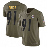 Nike Steelers #91 Stephon Tuitt Olive Salute To Service Limited Jersey,baseball caps,new era cap wholesale,wholesale hats