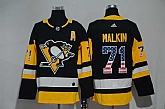 Pittsburgh Penguins #71 Evgeni Malkin Black USA Flag Adidas Stitched Jersey,baseball caps,new era cap wholesale,wholesale hats