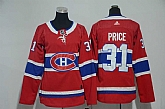 Women Montreal Canadiens #31 Carey Price Red Adidas Stitched Jersey