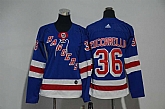 Women New York Rangers #36 Mats Zuccarello Blue Adidas Stitched Jersey