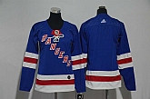 Women New York Rangers Blank Blue Adidas Stitched Jersey