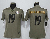 Women Nike Steelers #19 JuJu Smith-Schuster Olive Salute To Service Limited Jersey,baseball caps,new era cap wholesale,wholesale hats