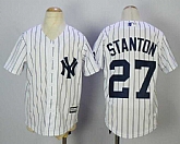 Youth New York Yankees #27 Giancarlo Stanton White New Cool Base baseball Jerseys,baseball caps,new era cap wholesale,wholesale hats