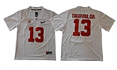 Alabama Crimson Tide #13 Tua Tagovailoa White With Diamond Logo College Football Jersey,baseball caps,new era cap wholesale,wholesale hats